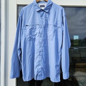 Patagonia Mens Blue Long Sleeve Fisher windbreaker material top - size xl